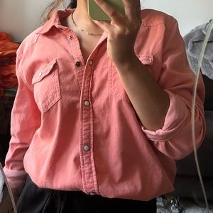 Pink corduroy button down